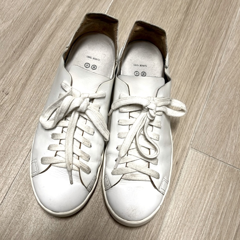 GUC Schutz Ofelia White Leather Women’s Sneakers Size 7.5
